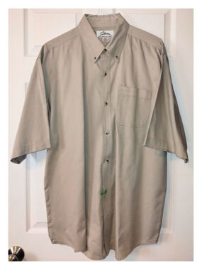 Men's TRI-MOUNTAIN Beige Casual Button Down Shirt (XLT)